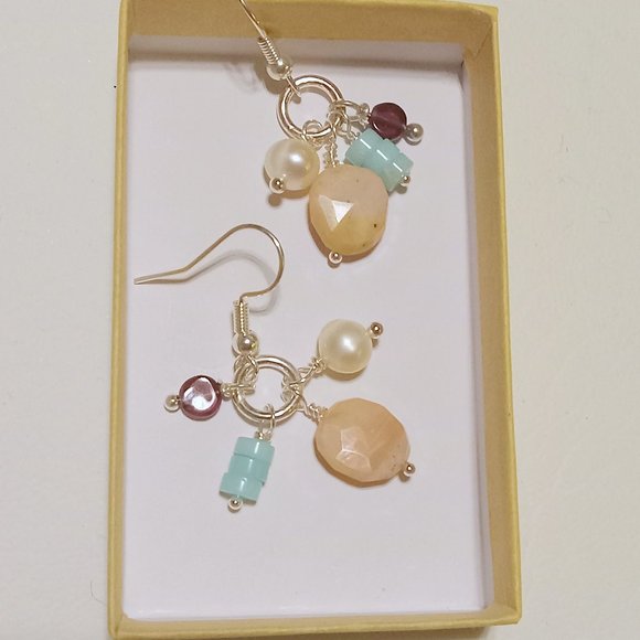 Multi-Gemstone "Fiesta" Earrings - Picture 1 of 11